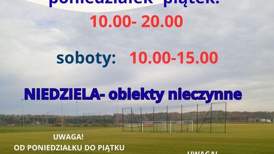 Godziny otwarcia obiektów sportowych w lipcu.