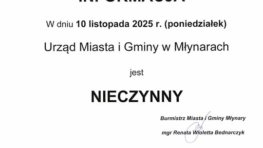 Komunikat dot. pracy urzędu