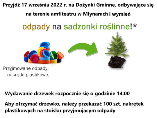 Akcja "Drzewko za odpad" podczas Dożynek Gminnych 17 wrzesnia