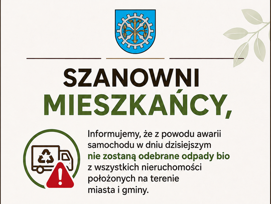 Awaria samochodu odbierającego odpady!