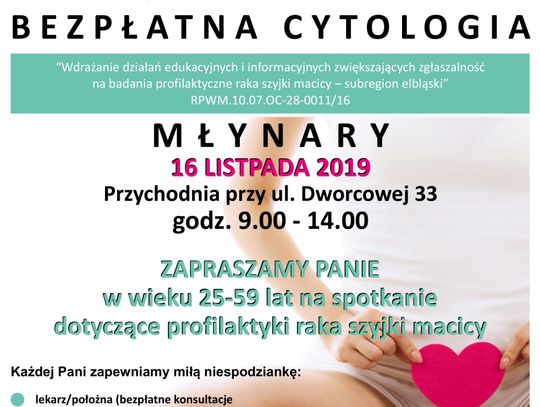 Bezpłatna cytologia - 16 listopada 2019