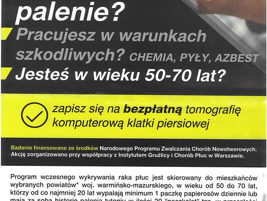 Bezpłatna tomografia komputerowa klatki piersiowej