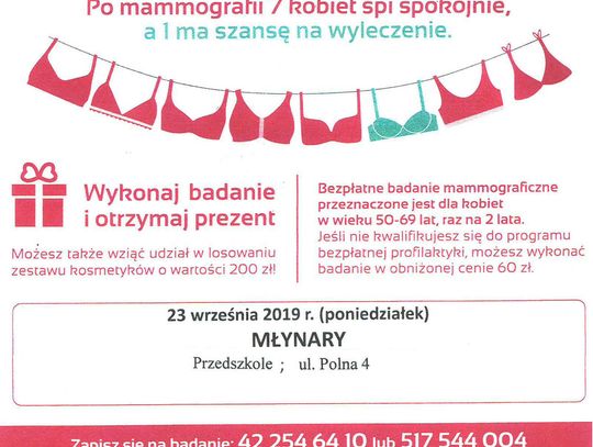 Bezpłatne badanie mammograficzne