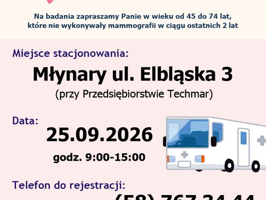 BEZPŁATNE BADANIE MAMMOGRAFICZNE!