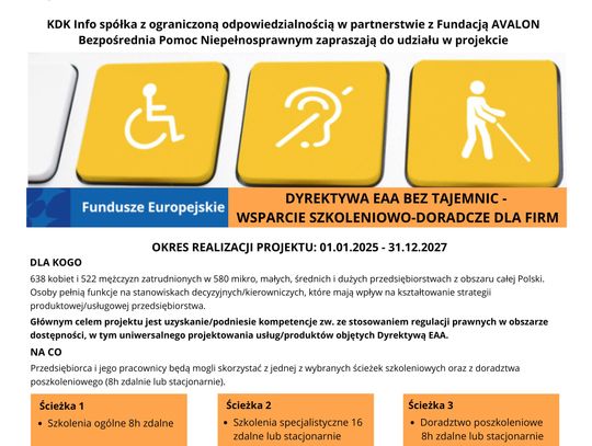 Bezpłatne szkolenie i doradztwo dla przedsiębiorców.