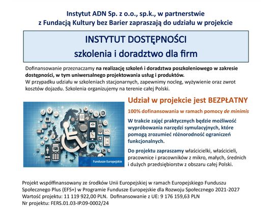 Bezpłatne szkolenie i doradztwo dla przedsiębiorców.