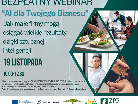 Bezpłatny webinar, który pokaże, jak sztuczna inteligencja może wspierać rozwój mniejszych firm.