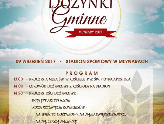 Dożynki Gminne 2017 - 9 września 2017 r. godz. 13.00 ZAPRASZAMY 