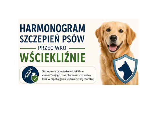 HARMONOGRAM SZCZEPIENIA PSÓW PRZECIWKO WŚCIEKLIŹNIE W GMINIE MŁYNARY W 2026 ROKU