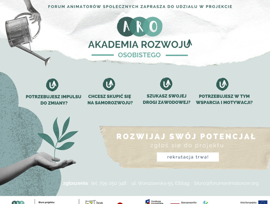 III nabór kandydatów do projektu „ARO - Akademia Rozwoju Osobistego”
