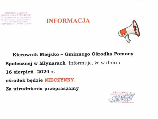 Informacja MGOPS