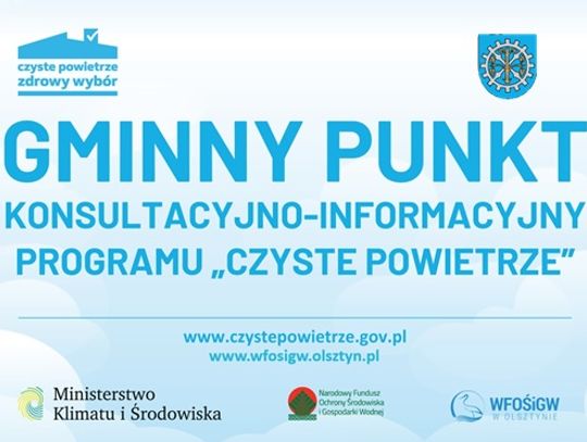 Informacja o otwarciu w Urzędzie Miasta i gminy w Młynarach Punktu konsultacyjno-informacyjnego Programu „Czyste Powietrze”. Informacja o otwarciu w Urzędzie Miasta i gminy w Młynarach Punktu konsultacyjno-informacyjnego Programu „Czyste Powietrze”.