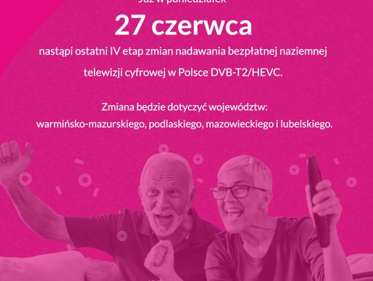 Informacja odnośnie nadawania naziemnej telewizji cyfrowej