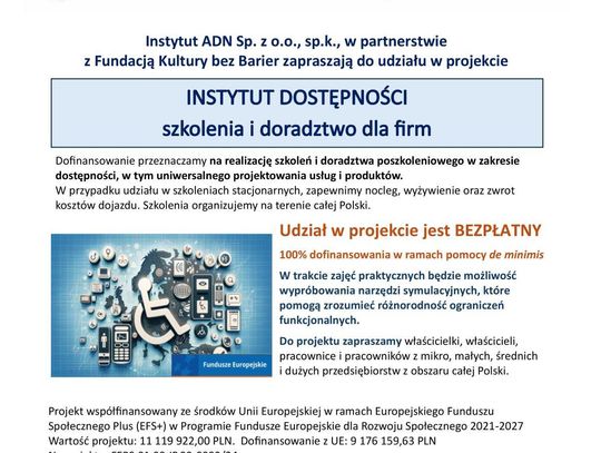 Instytut Dostępności - szkolenia i doradztwo dla firm.
