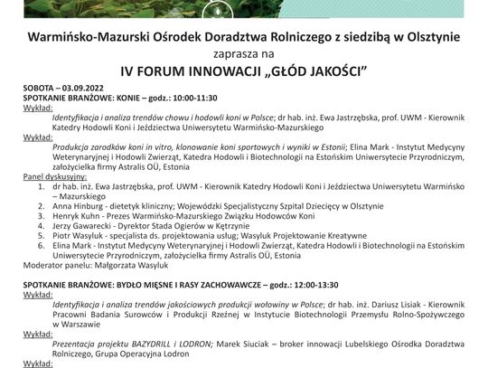 IV Forum Innowacji "Głod Jakości"