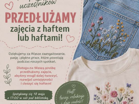 JESZCZE WIĘCEJ ZAJĘĆ Z HAFTU!