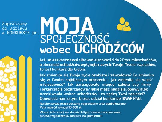 Konkurs na wspomnienia, dzienniki i pamiętniki pt. "Moja społeczność wobec uchodźców"