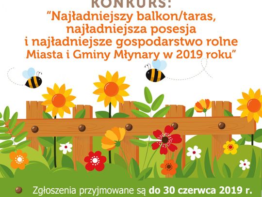 Konkurs „Najładniejszy balkon/taras, najładniejsza posesja, najładniejsze gospodarstwo rolne Miasta i Gminy Młynary w 2019 roku”
