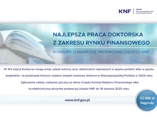 Konkurs "Najlepsza praca doktorska z zakresu rynku finansowego".