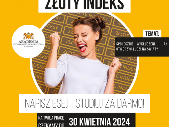 Maturzysto! Właśnie rusza IV edycja konkursu o Złoty Indeks AEH! ?