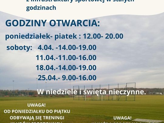 OBIEKTY SPORTOWE- GODZINY OTWARCIA
