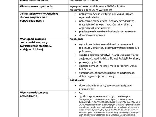 Oferta pracy.