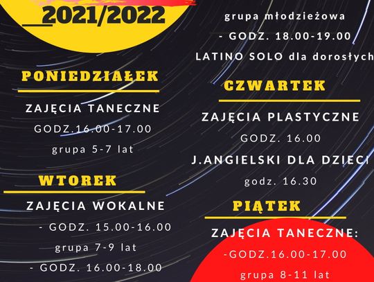 Oferta zajęć stałych w Ośrodku Kultury w Młynarach  Oferta zajęć stałych w Ośrodku Kultury w Młynarach