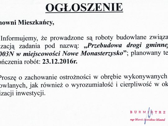 Ogłoszenie