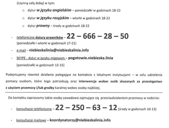 Ogólnopolskie Pogotowie dla Ofiar Przemocy w Rodzinie "Niebieska Linia"