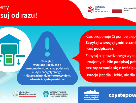 Ostrzeżenie przed nieuczciwymi wykonawcami montażu i wymiany źródeł ciepła oraz termomodernizacji 