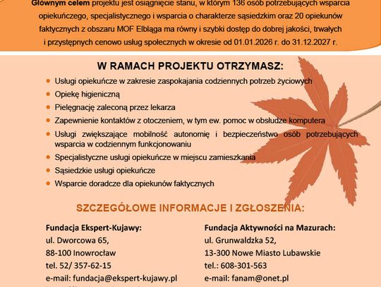 „Pogodna Jesień Życia w MOF Elbląg”