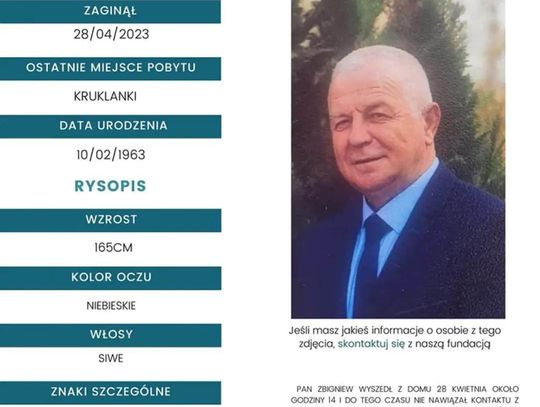 Poszukiwana osoba widoczna na zdjęciu.