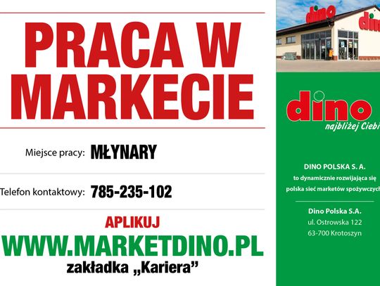 Praca w markecie w Młynarach.