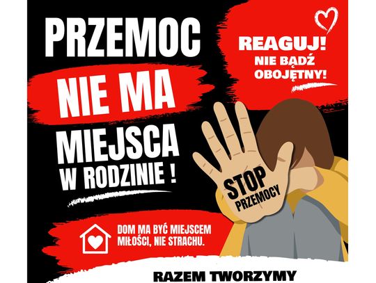 plakat, przemoc nie ma miejsca w rodzinie