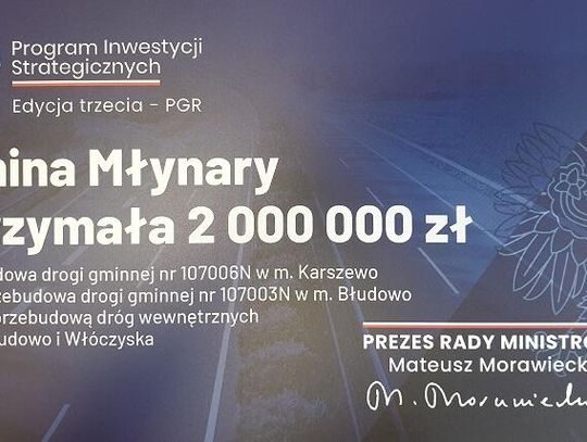 Rządowe wsparcie na przebudowę dróg w trzech miejscowościach Gminy Młynary
