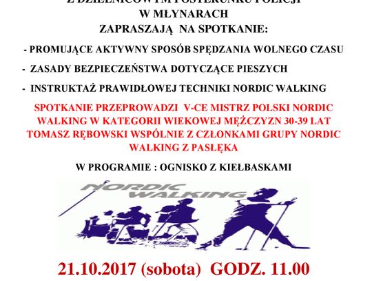 Spotkanie integracyjno-informacyjne sympatyków Nordic Walking. Zapraszamy