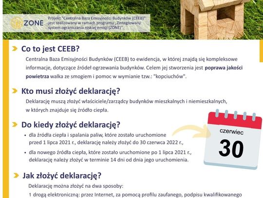 Ulotka dotycząca Centralnej Ewidencji Emisyjności Budynków