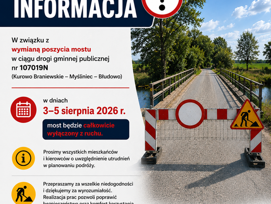 Uwaga! Zamknięcie mostu