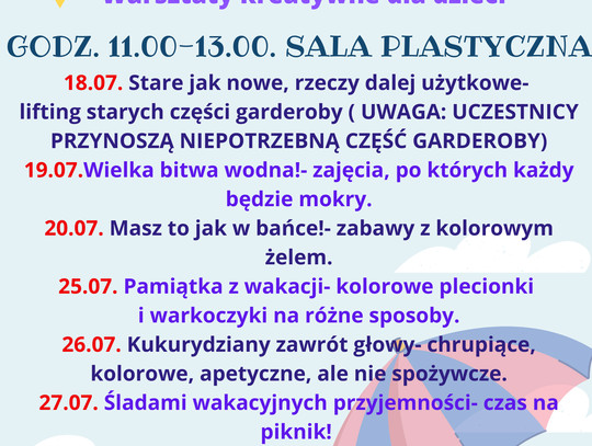 Warsztaty kreatywne dla dzieci.