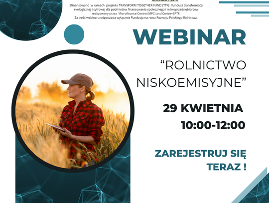 Webinar "Rolnictwo niskoemisyjne".