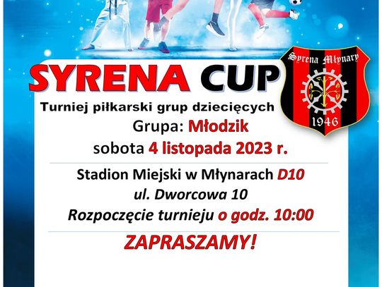 Zapraszamy na turniej piłkarski drużyn młodzieżowych Syrena CUP, już w tę sobotę!