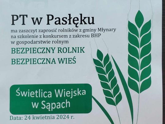 Zaproszenie dla rolników z Gminy Młynary.