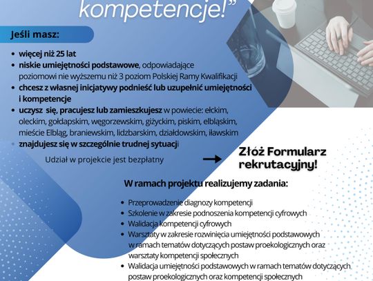 Zaproszenie do udziału w projekcie "Postaw na kompetencje".
