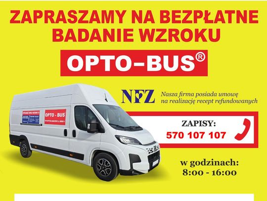 plakat dotyczący bezpłatnego badania wzroku