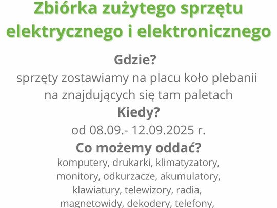 Zbiórka zużytego sprzętu elektrycznego i elektronicznego na rzecz polskich misjonarzy