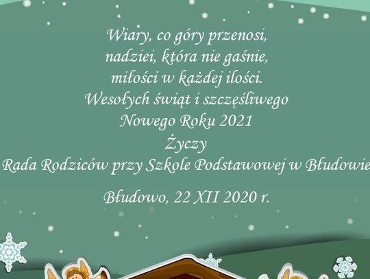 Życzenia Świąteczne od Rady Rodziców przy Szkole Podstawowej w Błudowie Życzenia Świąteczne od Rady Rodziców przy Szkole Podstawowej w Błudowie