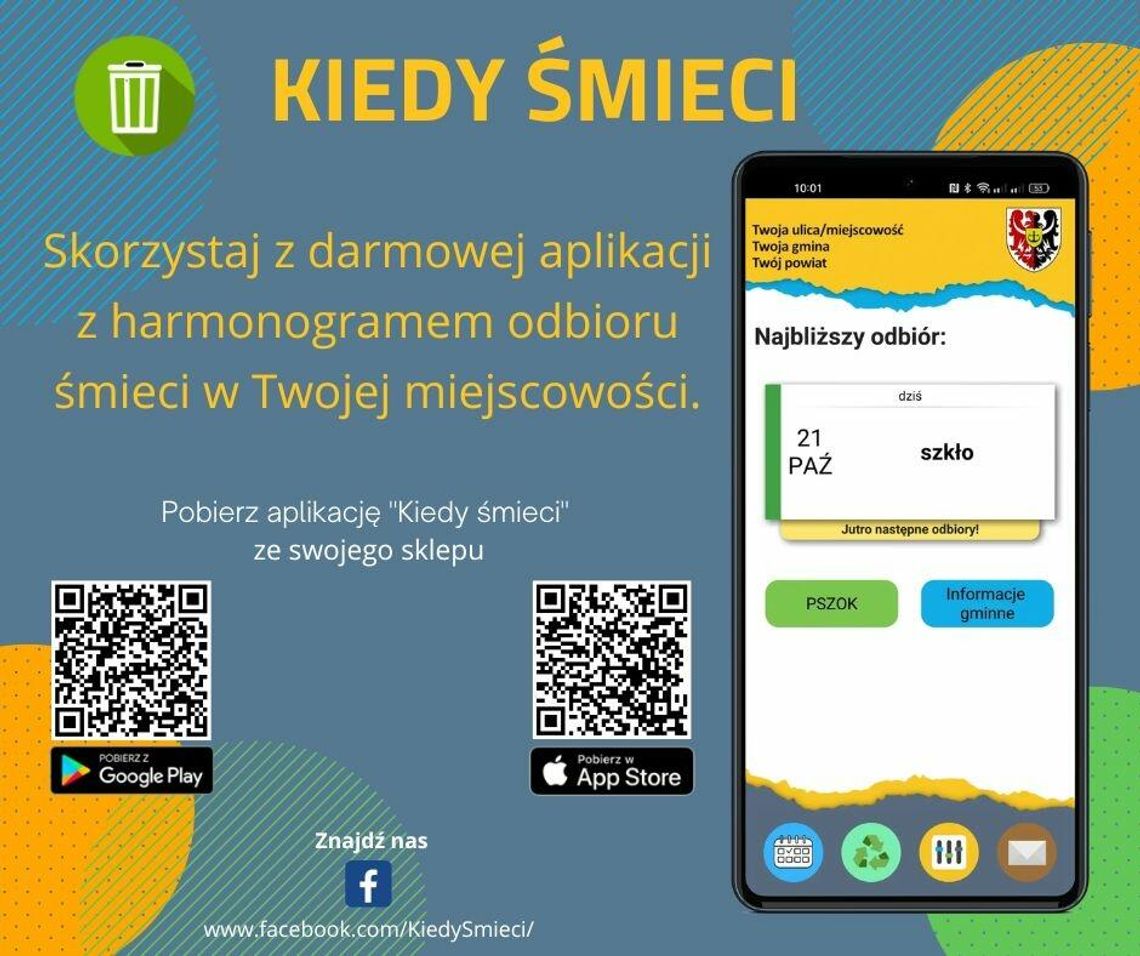 Aplikacja "Kiedy śmieci". Aplikacja "Kiedy śmieci".