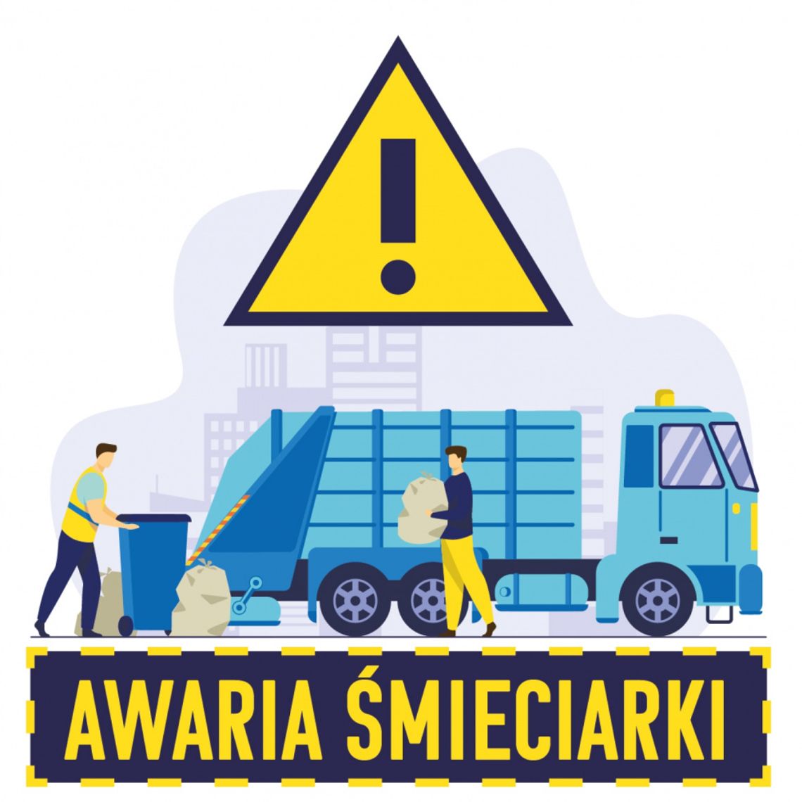 Awaria samochodu odbierającego odpady Awaria samochodu odbierającego odpady