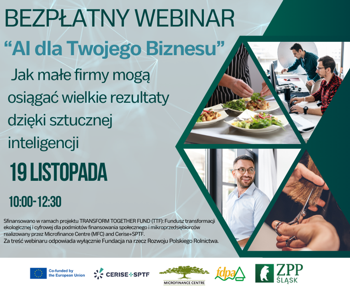 Bezpłatny webinar, który pokaże, jak sztuczna inteligencja może wspierać rozwój mniejszych firm.