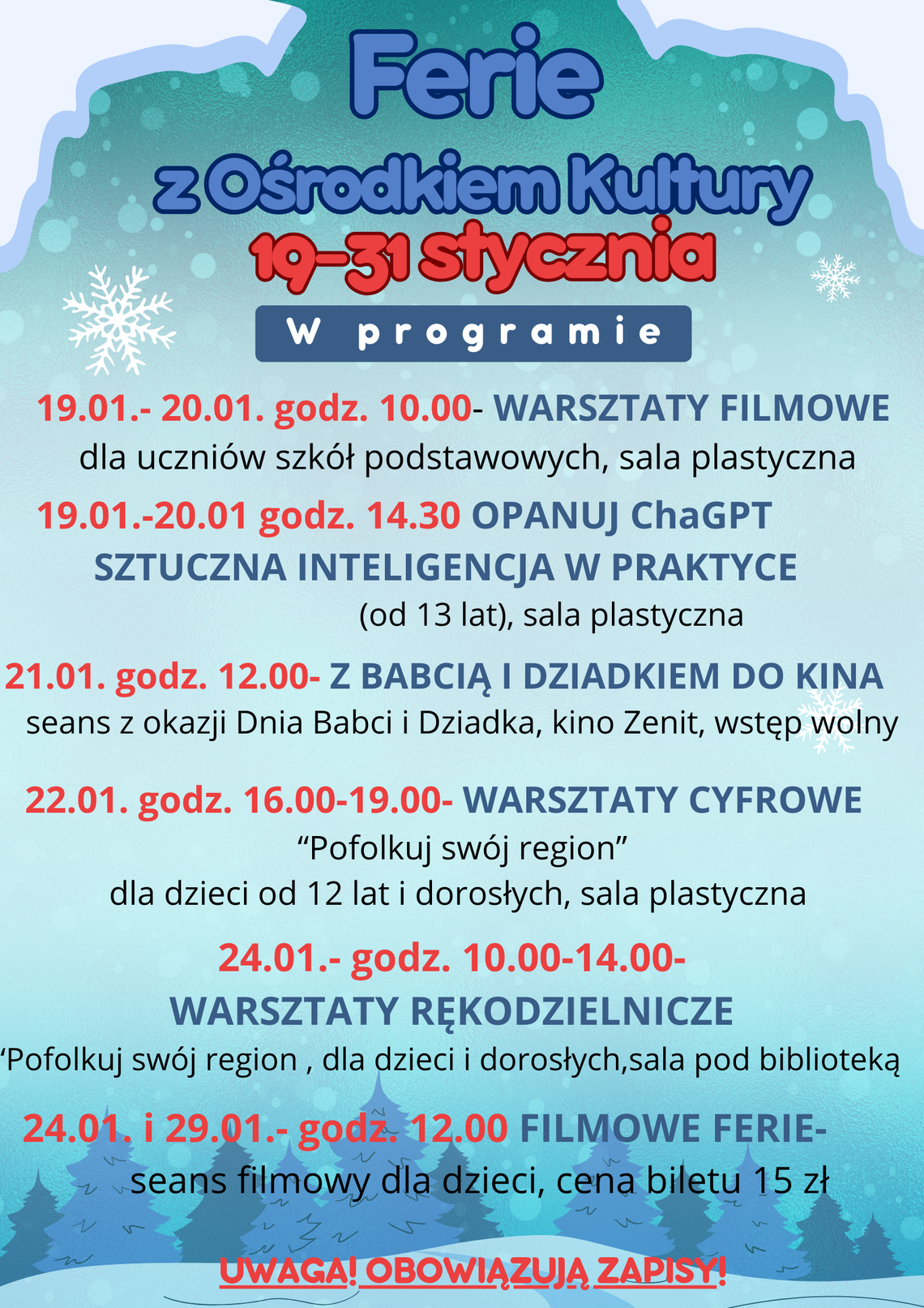 Ferie z Ośrodkiem Kultury w Młynarach